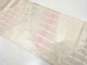 竹垣模様織り出し　袋帯